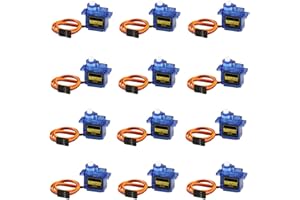DORHEA Lot de 12 micro servomoteurs SG90, mini servo SG90 9 g pour hélicoptère, avion, voiture, bateau, robot, bras, main, marche, servo de contrôle de verrouillage de porte