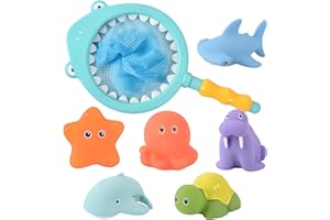 NIWWIN Giocattolo da Bagno, Fish Net Vasca da Bagno Giocattoli, Basketball Tartaruga Galleggiante Giocattoli, Vasca da Bagno Piscina Doccia Giochi di Rete da Pesca, per i Bambini 2, 3, 4, 5 Anni