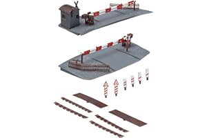 FALLER Beschrankter Bahnübergang Modellbausatz mit 42 Einzelteilen 150 x 145 x 32mm I Modelleisenbahn Zubehör H0 Gebäude I Modelleisenbahn H0 Übergang