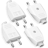 4 Pieces Plug Male Plug, Flat European Plug Vecbmn Flat Plug, 250V 2.5A Plug 250V, Male Plug Flat Plugs Schuko Plug Schuko Pl