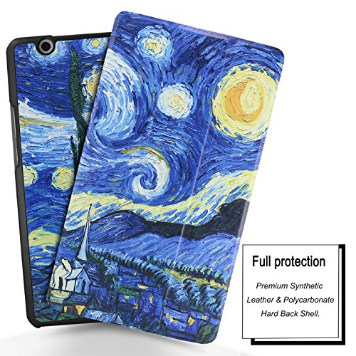 Huawei MediaPad M3 8.4 Hülle, Infiland Ultra Dünn Tri-Fold Smart-Muschel PU Leder Ultra Schlank Superleicht Ständer Smart Shell Cover Schutzhülle Etui Tasche für Huawei MediaPad M3 8.4 Tablet-PC (mit Auto Schlaf / Wach Funktion)(Sterne) - 2