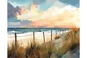 TISHIRON Paint by Numbers for Adults and Kids Summer Landscape with Sea DIY Paint by Number Oil Paintings Arts and Crafts Paint by Numbers Kits Acrylic Painting Home Decoration 16 x 20 Inch