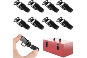 CAIYUANGJ 8 Stück Klappverschluss, Verschluss Haspe, Schublade Verschluss, Spannverschluss, Spannverschluss Schwarz, für Box Toolbox Schublade Schrank Truhe Tresor Safe