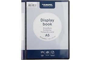 ‎EUROPEL EUROPEL Präsentationsbuch im A5-Format mit 20 Hüllen - Sichtbuch mit Front-View-Inlay - Portfolio- und Projektordner für Besprechungen & Konferenzen - Dunkelgrau / Anthrazit – 114277