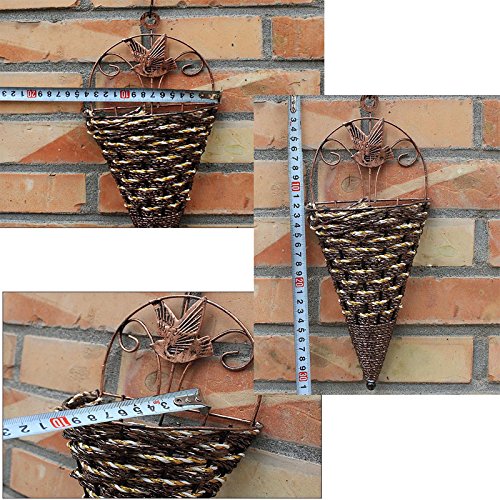 EQLEF® Retro Blume Wand hängenden Korb Topf Gartendekoration Wand Blumenvase Wanddekoration - 3