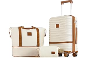 Joyway Set de Valise Voyage, Bagages ABS Set de Cabine, Valise Trolley Extensibles - 20 Pouces, roulettes à 360° et Verrou TSA Inclus 1 Sac et 1 Sac à Bandoulière