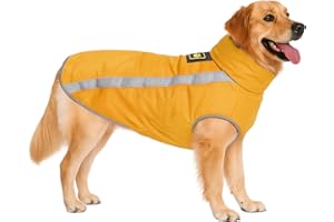 DoggieKit Abrigo Impermeable para Perros, Chaqueta para Perros con Forro Polar, Invierno Chaleco Prueba de Vientode con Tiras Reflectantes Seguras, Cálidos Ropa para Perro pequeñas, Medianas y Grandes