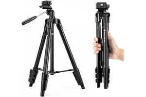 Fotopro Statyw do aparatu 50 cali, ultralekkie, kompaktowe statywy podróżne z szybką płytą Realease, panoramiczna głowica wideo, aluminiowy stojak 0,5 kg, maksymalne obciążenie 2 kg, z torbą na statyw