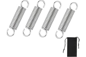 FUNTERY 4 Stück Extra-starke Zugfedern mit Haken, Edelstahl Zugfeder 70mm Freie Länge, Zugfedern, Spannfeder, Korrosionsfreie Metallfeder für Industrie, Heimwerken und Reparatur