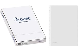 Dohe 90584 - Pack de 100 fundas multitaladro, folio, Cristal