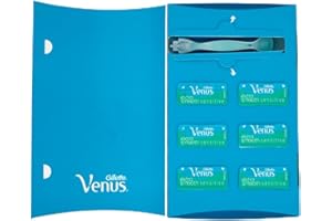 Gillette Venus Delux Smooth Sensitive Maquinilla de Afeitar/Depilación Mujer + 6 Cuchillas de Recambio