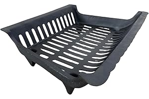 AMAGABELI GARDEN & HOME Amagabeli Rejilla de chimenea Leña Soporte de troncos a toda prueba Hierro Interior Rejilla de fuego Al aire libre Estufa de leña Soporte Soporte Negro