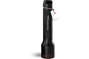 Ledlenser P6R Core Allround ficklampa LED, 900 lumen, laddningsbar med 18650 litiumbatteri, vattentät IP68, fokuserbar, 240 m ljusräckvidd, Constant Light, USB magnetladdningskabel, Flashlight
