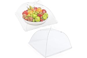PRVCFZ 2 Piece Food Covers Mesh Pop Up,Food Covers,Food Net Cover Mesh Food Cover,Reusable and Collapsible Food Net Cover,Outdoor Food Storage Protector Collapsible,for Parties Picnics Outdoor BBQ