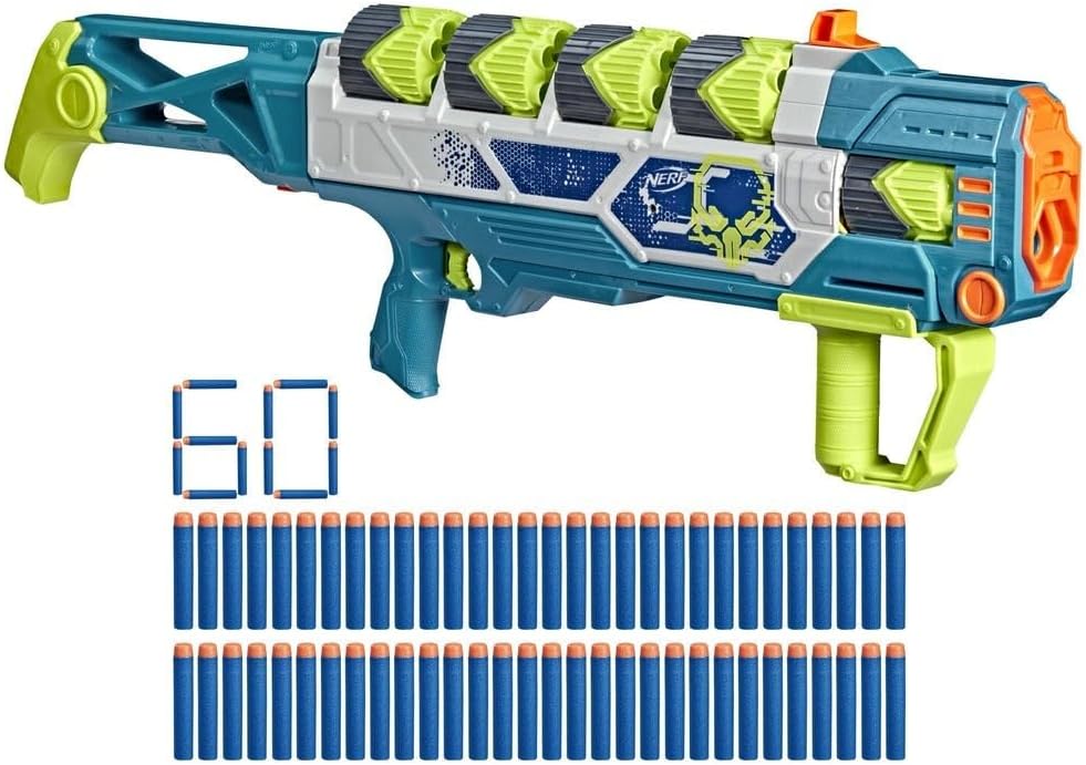 60 Nerf Elite Foam Dart ve 5 adet 12 Dart Alan Süper Dart Kapsülü İçeren Nerf Rebel Ops Doom Topu, Çocuklar için Nerf Oyuncak Hediyesi, 8 Yaş ve Üzeri