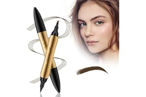‎GAHWA Magischer Augenbrauenstift, 2 en 1 Upgrade Multifunction 3D Microblading Eyebrow Tattoo Pencil, Präziser Brauenstift mit 4 Spitzen Langlebiger Natürlicher Augenbrauenstift (Dark Brown)