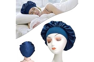 MUFEKUM Haarhaube zum Schlafen, Satinhaube, Nachtschlafkappe, Seidenhaube für Frauen und Mädchen, Haarpflege, Schlafkopfabdeckung, elastischer Hut, Haarhaube für schwarzes Haar, lockiges Haar