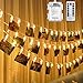 Produktbild Tobbiheim Photo Clips LED Lichterkette Batteriebetrieben 40 LED 7 Meter Lang IP65 Wasserdicht Stimmungsbeleuchtung Außen und Innen 8 Modi & Fernbedienung für Weihnachten, Hochzeit, Party - Warmweiß