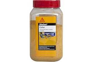SIKA - Colorant en poudre pour ciment/chaux/plâtre - SikaCem Color Jaune - Couleur uniforme - Résistant aux UV - Ne modifie pas le temps de prise des mortiers - Dosage facile - 400g