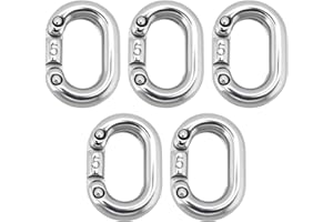 YINETTECH 5pcs Maillons de Chaîne de Connexion Fendus en Acier Inoxydable 316 de 5mm Connecteur de Maillon de Chaîne Robuste Connexion Fendue en C pour Connexion de Chaîne Qualité Marine