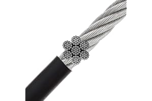 Athlete Technologies Cable de gimnasio para máquina de cable de cuerda multi gimnasio, accesorio de peso cubierto de nailon de 7 x 19 4-6 mm (negro, 3)