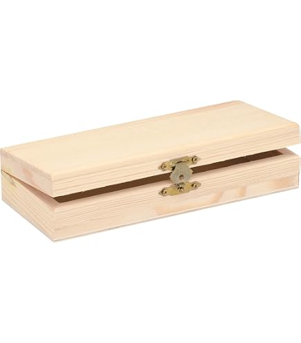 Rayher Cofanetto In Legno Naturale FSC Con Coperchio E Chiusura A Scatto - 10,5x19x13,5 Cm