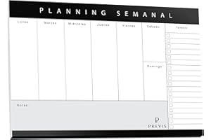 Previs Planificador Semanal A4 Con Diseño Minimalista y Productivo - Organizador Semanal A4 - Planning Escritorio. Planner Organización