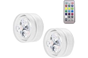 SEMINISMAR LIGHT Sommergibile Luce LED RGB,2 Pezzi Luci per Piscina,Mini RGB LED Lampadine Luce Subacquea,Accessori Piscina Fuori Terra