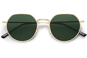 SOJOS Occhiali da Sole Polarizzati Uomo Donna Poligonali Rotondi Vintage Stile Protezione UV Occhiali da Sole SJ1157