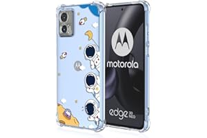 Topme Custodia per Telefono per Motorola Moto Edge 30 Neo (6.28" Inches), Cover per Cellulare con Motivo Verniciato Trasparente in Morbido Silicone TPU - Astronauta 1
