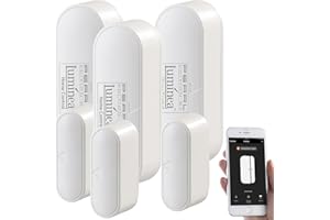 Luminea Home Control Türkontakt Alarm WLAN: 3er-Set WLAN-Tür- & Fensteralarm mit App, für Alexa & Google Assistant (Google Home Fensterkontakt, Türkontaktschalter WLAN, Senioren Handy)