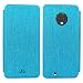 Produktbild Moto G6 Plua Hülle, Slimicoo Motorola G6 Plus Premium Leder Tasche Flip klappbares Handyhülle Case Standfunktion Kartenfach Magnetverschluß Card Holder kristallklarer TPU view Sichtfenster Sleep wake up Wallet Schutzhülle für Moto G6 Plus (Moto G6, Blue)