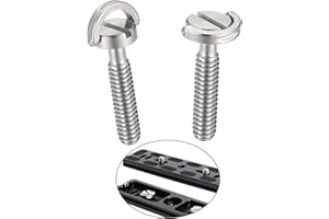 AGHOER Edelstahl Kamera Stativ Schraube 1/4" - 2 Stück, Schraube mit D-Ring, für Kameraständer und Mikrofonhalter