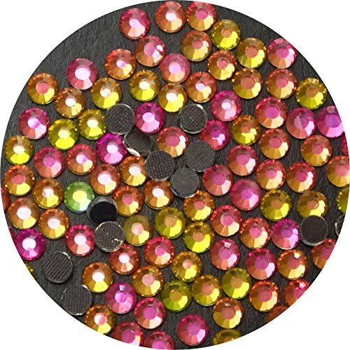 TSS Rainbow SS10-3mm Pack of 1000 DMC Glass Hot Fix Flat Back Iron on Rhinestone Diamante Beads - Premium Quality