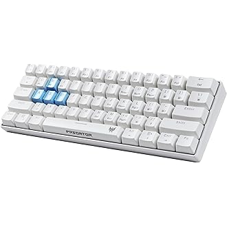 acer Predator Aethon 330 Gaming Keyboard | Space-Saving 61-Key Design | 100% Anti-Ghosting with N-Key Rollover| Kailh Blue Switches| Personalized RGB 