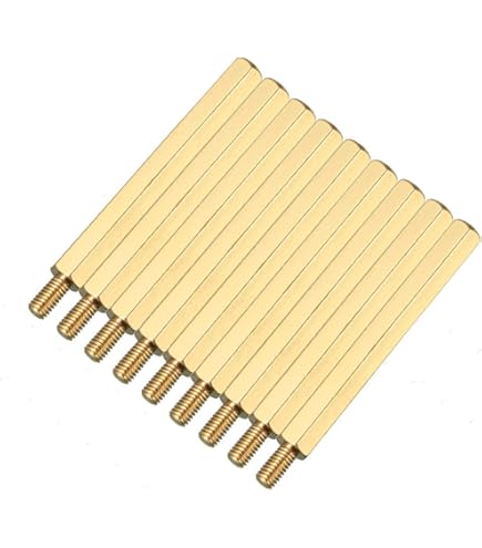 M4 X 50mm + 6mm Brass Hex Standoff Spacers - 15 Pack Male To Female Thread PCB Pillars For Drones & Electronics