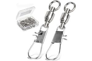 ‎9TONG 9Tong Angelwirbel mit Verriegelung Schnappen Kugellager Wirbel Angeln Schnappen Wirbel Angeln Salzwasser Süßwasser Angelzubehör Anführer Locken Angelanschluss