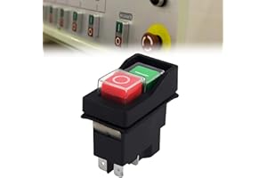 DELAMIYA KJD17 Interruptor electromagnético de 5 pines, herramientas eléctricas, interruptor de botón de encendido y apagado, interruptor de máquina, interruptor de seguridad, interruptor de hormigonera de