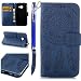 Produktbild FESELE Schutzhülle für [Samsung Galaxy A5 2017], Leder Flip Case Brieftasche Lederhülle Handycover Feder Mandala Blumen Muster Flip Cover Muster Ledertasche im Ständer Strap Vintage Wallet Case Handytasche Schutzhülle Handytasche mit Standfunktion und Kredit Kartenfächer Magnetverschluss für Samsung Galaxy A5 2017 + Blau Eingabestift Stylus Touch Pen-Traumfänger,Dunkelblau