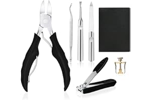 Dottall 6 Stück Profi Fußnagel Nagelknipser, Nagelzange für Starke Fußnägel, Edelstahl Pediküre Fusspflege NagelKnipser Nagelfeile Weicher Griff Nagelschere Super scharf Nagelzange Set