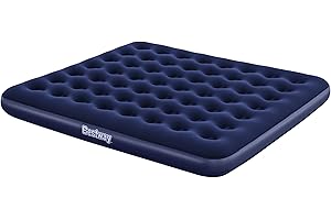 Bestway Colchón inflable Pavillo King | colchón inflable para interiores y exteriores, colchón inflable tamaño king flocado, que se infla rápidamente