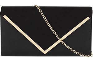 MEGAUK Damen Clutch Samt Abendtasche Elegante Handtasche Envelope Tasche Unterarmtasche mit Kette für Hochzeit Wedding Prom Party