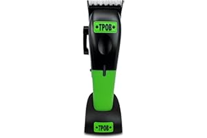TPOB Play Barber Hair Clippers for Men 7500 RPM with Rubber Green/Black/Pink Grips (Black)