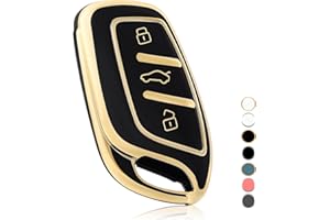 OFF WE GO Funda Llave Coche Carcasa para MG MG4 MG5 MG6 MG ZS EV HS EHS ZX GT,para Roewe RX3 RX8 ERX5 RX5 I6 I5 Casos de la Cubierta de Llave TPU Funda Tarjeta Llave, Oro Negro