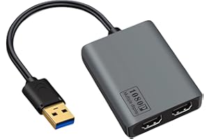 XinYaa USB 3.0 to Dual HDMI Adapter, MST USB to 2x HDMI Monitor Converter, HDM I Splitter for Dual Monitors, Support 3 Different Screens (Extend & Mirror) for Windows & Mac