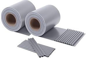 HENG FENG Malla de Ocultación para Vallas 70m x 19cm - Rollo de PVC de 450g/m² - Protección UV y Resistente a la Intemperie - Incluye 40 Clips de Montaje, Gris