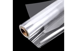 WORIC 45m x 80cm Cellophane Wrap, Cellophane Roll Clear Wrapping Paper Florist Cellophane Wrap 25μm for Birthday Easter Gifts Hamper Basket Flower Bouquet Craft, Width Folded in Half