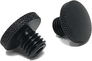 ALCHEMY PARTS Bouchon a Vis pour Trou de Rétroviseurs De Moto en Aluminium Noir | 10mm: 1 x Filetage Normal et 1 x Inversé | Par 2