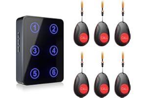 CallToU Wireless Caregiver Pager Call Button Light LED Number Display Call Bell 500 + ft Nurse Call System for Elderly Patients Clinic Institution Nursing Home