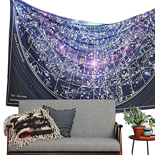 Ularma Sternenhimmel Wandteppiche Schön Polyester Wandbehang 143*127cm Gobelin